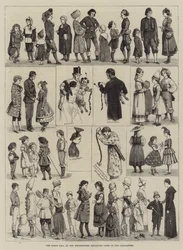 El baile de disfraces en el Acuario de Westminster, algunos de los personajes